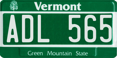 VT license plate ADL565