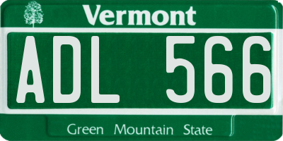 VT license plate ADL566
