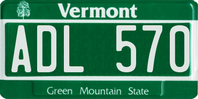 VT license plate ADL570