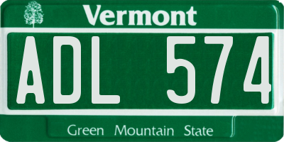 VT license plate ADL574