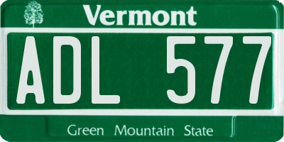 VT license plate ADL577