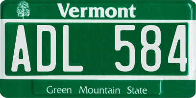VT license plate ADL584