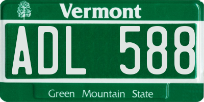 VT license plate ADL588