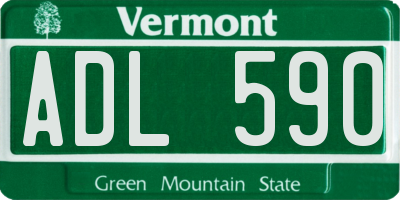 VT license plate ADL590