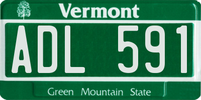 VT license plate ADL591