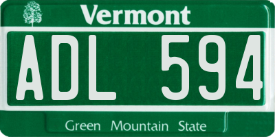 VT license plate ADL594