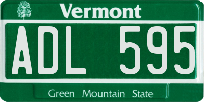 VT license plate ADL595