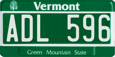 VT license plate ADL596