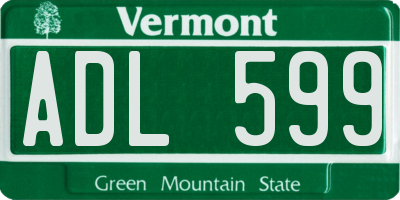 VT license plate ADL599
