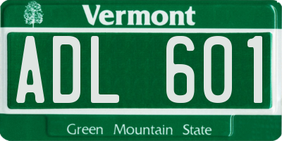 VT license plate ADL601