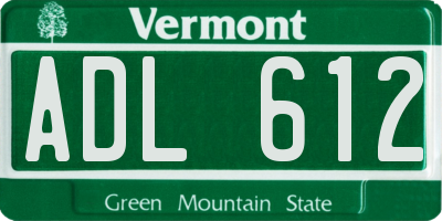 VT license plate ADL612