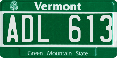 VT license plate ADL613