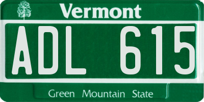 VT license plate ADL615