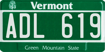 VT license plate ADL619