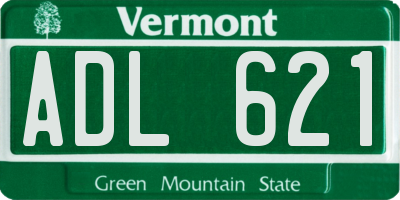 VT license plate ADL621