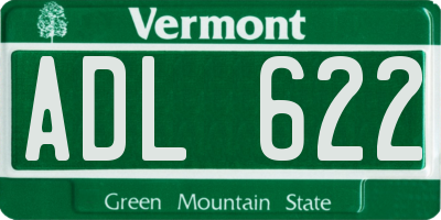 VT license plate ADL622
