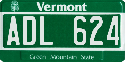 VT license plate ADL624