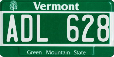 VT license plate ADL628