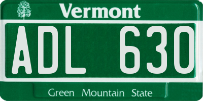 VT license plate ADL630