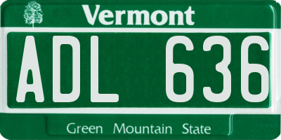 VT license plate ADL636