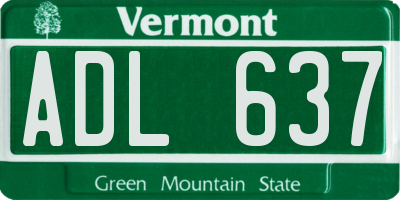 VT license plate ADL637