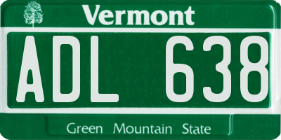 VT license plate ADL638
