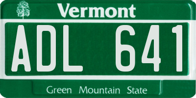 VT license plate ADL641