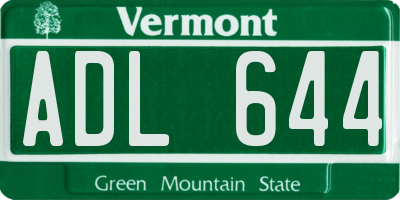 VT license plate ADL644