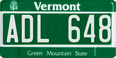 VT license plate ADL648