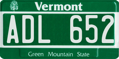 VT license plate ADL652