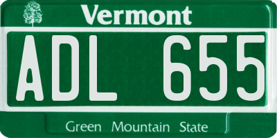 VT license plate ADL655