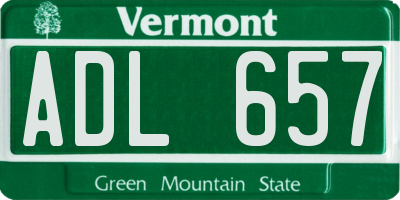 VT license plate ADL657