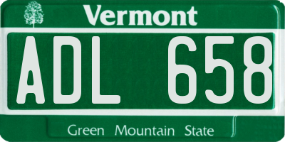 VT license plate ADL658