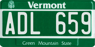 VT license plate ADL659