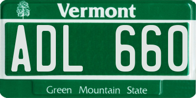 VT license plate ADL660