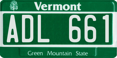 VT license plate ADL661