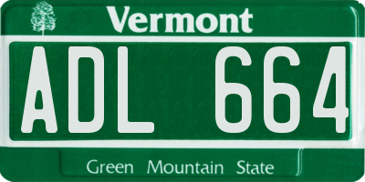 VT license plate ADL664