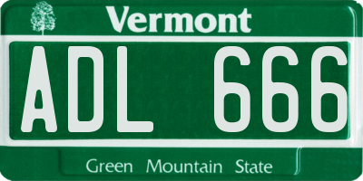 VT license plate ADL666
