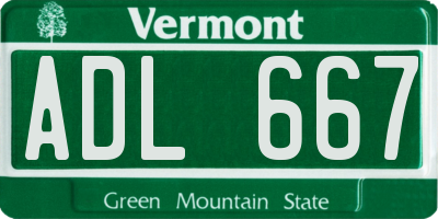 VT license plate ADL667