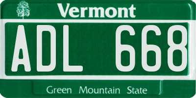VT license plate ADL668