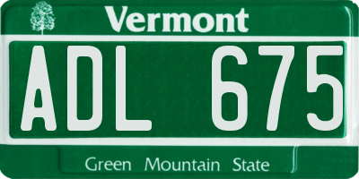 VT license plate ADL675