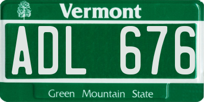 VT license plate ADL676
