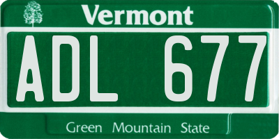 VT license plate ADL677