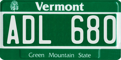 VT license plate ADL680