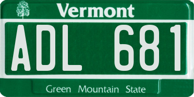 VT license plate ADL681