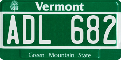 VT license plate ADL682