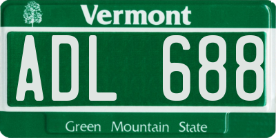 VT license plate ADL688