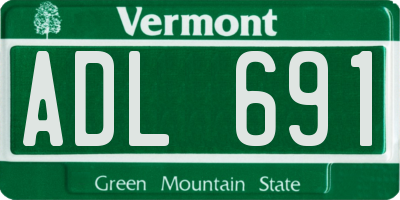 VT license plate ADL691