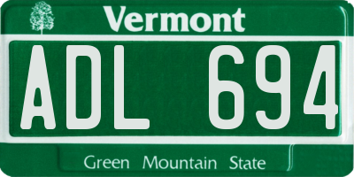 VT license plate ADL694