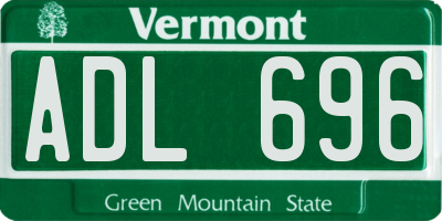 VT license plate ADL696